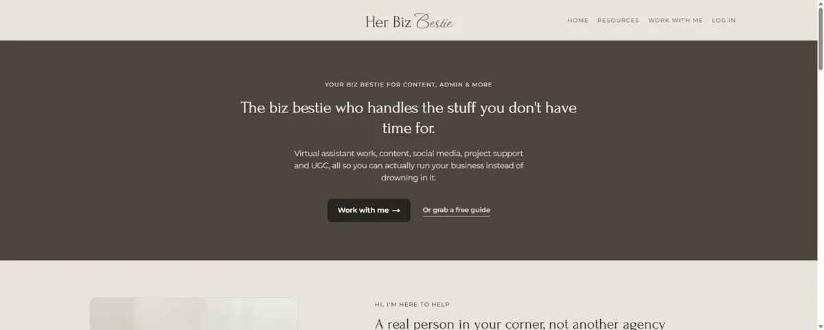 Her Biz Bestie homepage
